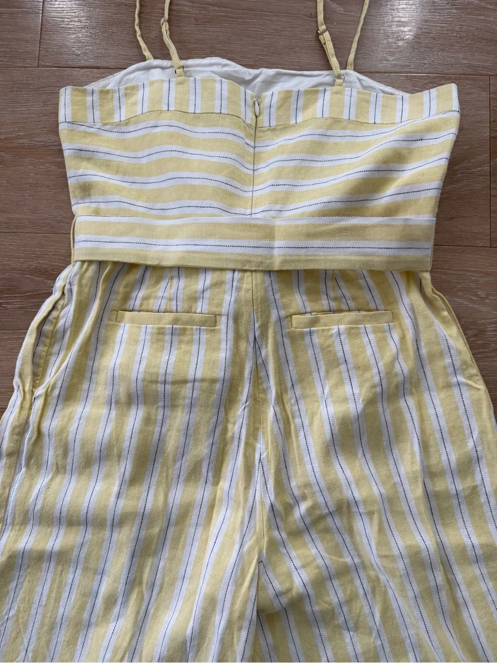 Banana Republic yellow wide leg linen blend jumpsuit